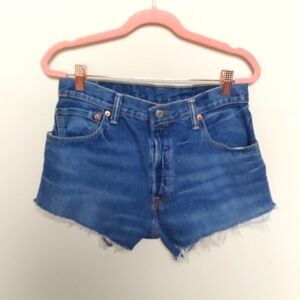 Levi's Light Wash 100% Cotton Button Fly Cut Off Jean Shorts